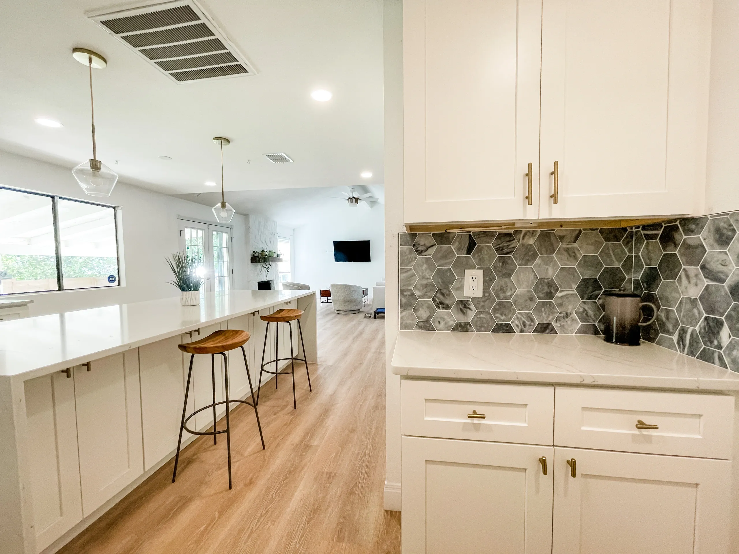 Kitchen island with seating for four